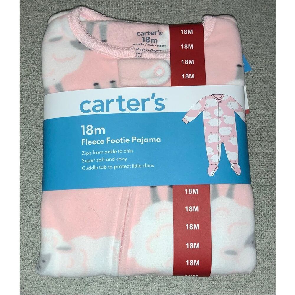Carter’s zip up flannel pajamas size 18 mos